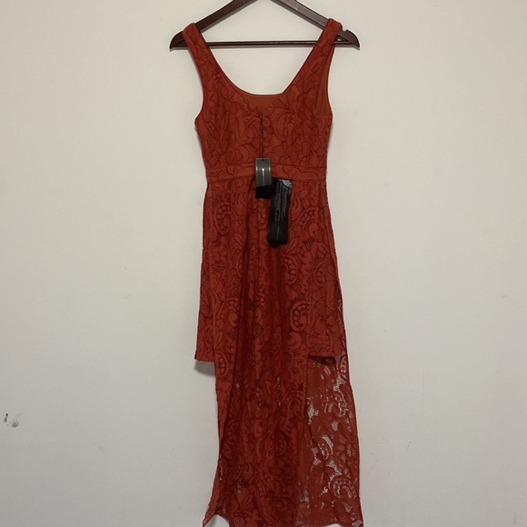 BCBG Formal Semi Formal Orange Lace Dress - Picture 4 of 8